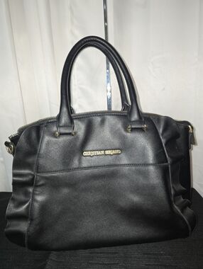 Christian SERIANO BLACK Leather TOTEBSHOULDER BAG